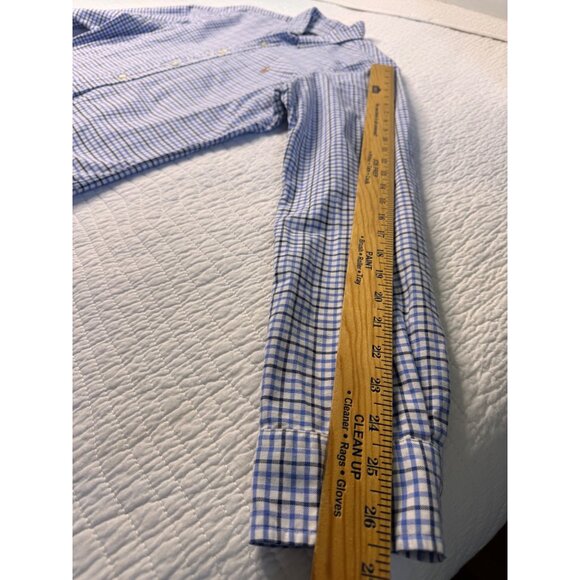 Polo Ralph Lauren Mens L Slim Fit Blue White Long Sleeve Button-Up Shirt Office - Picture 7 of 11